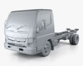 Mitsubishi Fuso Canter (515) Wide Cabina Simple Chasis de Camión con interior 2019 Modelo 3D clay render
