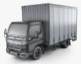 Mitsubishi Fuso Canter (615) Wide Cabina Simple Curtain Sider Truck 2019 Modelo 3D wire render