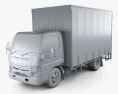 Mitsubishi Fuso Canter (615) Wide Cabina Simple Curtain Sider Truck 2019 Modelo 3D clay render