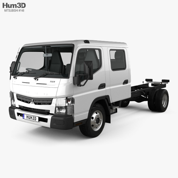Mitsubishi Fuso Canter (815) Wide Crew Cab Camion Châssis avec Intérieur 2019 Modèle 3D