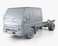 Mitsubishi Fuso Canter (815) Wide Crew Cab Chassis Truck with HQ interior 2019 3d model clay render