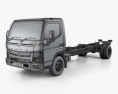 Mitsubishi Fuso Canter (918) Wide Einzelkabine Fahrgestell LKW mit Innenraum 2019 3D-Modell wire render