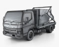 Mitsubishi Fuso Canter (918) Wide Cabine Simple Skip Bin Truck 2019 Modèle 3d wire render