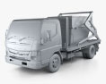 Mitsubishi Fuso Canter (918) Wide Cabina Singola Skip Bin Truck 2019 Modello 3D clay render