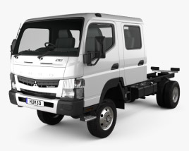 3D model of Mitsubishi Fuso Canter (FG) Wide Crew Cab Chassis Truck 2019