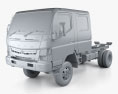 Mitsubishi Fuso Canter (FG) Wide Crew Cab Chasis de Camión 2019 Modelo 3D clay render