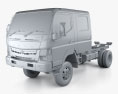 Mitsubishi Fuso Canter (FG) Wide Crew Cab Camion Châssis avec Intérieur 2019 Modèle 3d clay render