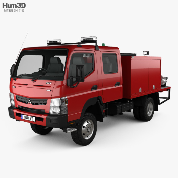 Mitsubishi Fuso Canter (FG) Wide Crew Cab 消防车 2019 3D模型