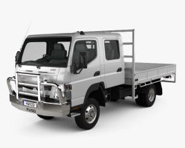 3D model of Mitsubishi Fuso Canter (FG) Wide Crew Cab Tray Truck 2019