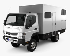 3D model of Mitsubishi Fuso Canter (FG) Wide Single Cab Camper Truck 2019