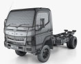 Mitsubishi Fuso Canter (FG) Wide Single Cab 섀시 트럭 인테리어 가 있는 2019 3D 모델  wire render