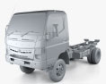 Mitsubishi Fuso Canter (FG) Wide Single Cab Вантажівка шасі з детальним інтер'єром 2019 3D модель clay render