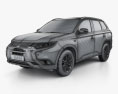 Mitsubishi Outlander PHEV 인테리어 가 있는 2018 3D 모델  wire render