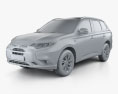 Mitsubishi Outlander PHEV с детальным интерьером 2018 3D модель clay render