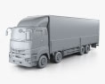 Mitsubishi Fuso Super Great Box Truck 4 assi 2022 Modello 3D clay render