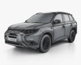 Mitsubishi Outlander PHEV с детальным интерьером 2020 3D модель wire render