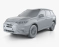 Mitsubishi Outlander PHEV с детальным интерьером 2020 3D модель clay render