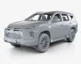 Mitsubishi Pajero Sport с детальным интерьером 2022 3D модель clay render