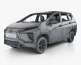 Mitsubishi Xpander HQインテリアと 2019 3Dモデル wire render