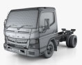 Mitsubishi Fuso Canter Wide 单人驾驶室 底盘驾驶室卡车 L1 2019 3D模型 wire render