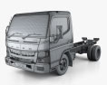 Mitsubishi Fuso Canter Wide 单人驾驶室 底盘驾驶室卡车 L2 2019 3D模型 wire render