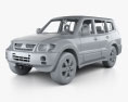 Mitsubishi Pajero п'ятидверний з детальним інтер'єром 2006 3D модель clay render