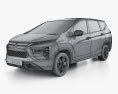 Mitsubishi Xpander 2024 3d model wire render