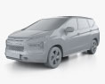 Mitsubishi Xpander 2024 3D-Modell clay render
