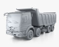Mitsubishi Fuso FO ダンプトラック 4アクスル 2024 3Dモデル clay render