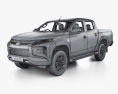 Mitsubishi Triton Double Cab with HQ interior and engine 2019 3d model wire render