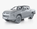 Mitsubishi Triton Double Cab with HQ interior and engine 2019 3d model clay render