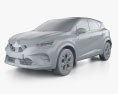 Mitsubishi ASX HEV 2024 3D-Modell clay render