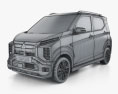 Mitsubishi eK X EV 2024 3D模型 wire render