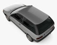 Mitsubishi Colt 3门 带内饰 1991 3D模型 顶视图