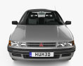 Mitsubishi Colt 3 puertas con interior 1991 Modelo 3D vista frontal
