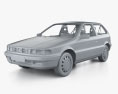 Mitsubishi Colt 3-Türer mit Innenraum 1991 3D-Modell clay render