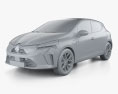 Mitsubishi Colt HEV 2024 3D модель clay render