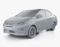 Mitsubishi Mirage G4 Special Edition 2021 3d model clay render
