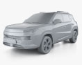 Moskvitch 3 2024 Modello 3D clay render