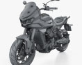 Moto-Guzzi V100 Mandello 2023 3d model wire render