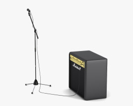 Microfono con supporto e amplificatore Modello 3D