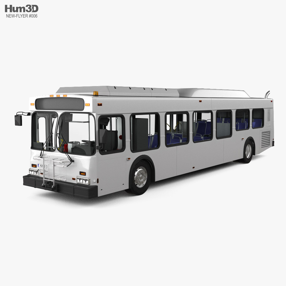 New Flyer DE40LF Bus with HQ interior 2011 3D model