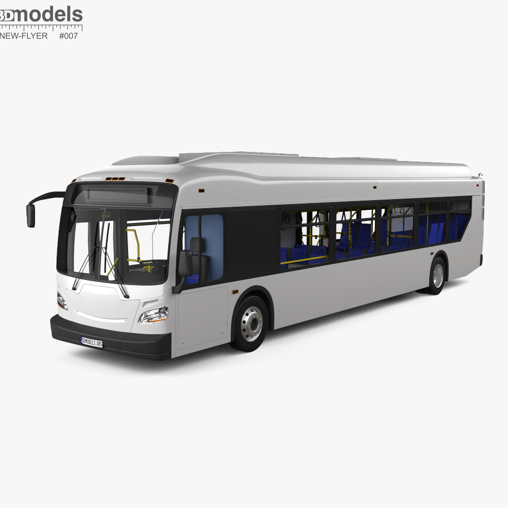 New-Flyer Xcelsior Bus with HQ interior 2016 3D model