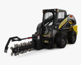 3D model of New Holland L225 Skid Steer Trencher 2017