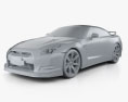 Nissan GT-R 2012 3D模型 clay render