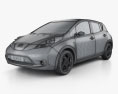 Nissan LEAF 2013 3d model wire render
