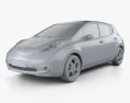 Nissan LEAF 2013 3d model clay render