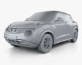 Nissan Juke 2014 3d model clay render