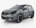 Nissan Qashqai (Dualis) 2014 3D-Modell wire render