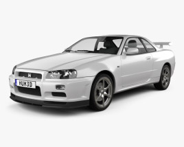 3D model of Nissan Skyline R34 GT-R coupe 1999